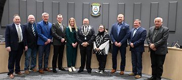 All 9 councillors with Mayor